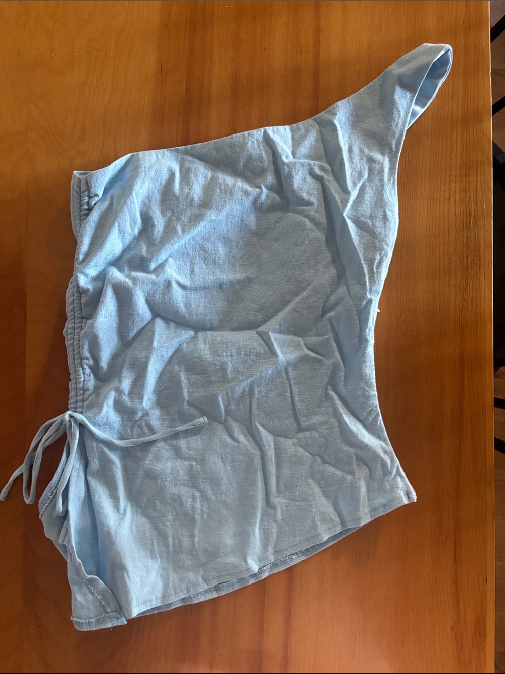 Light Blue One-Shoulder Top - Picture 4 of 5